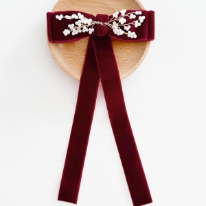 Girl Hair Clip Bow Beads Christmas CNY (GHP6368)